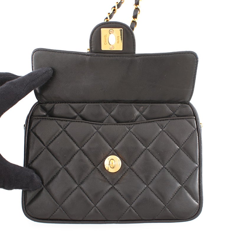 シャネル ショルダーバッグ マトラッセ ココマーク フリンジ タッセル ラムスキン CHANEL バッグ 黒