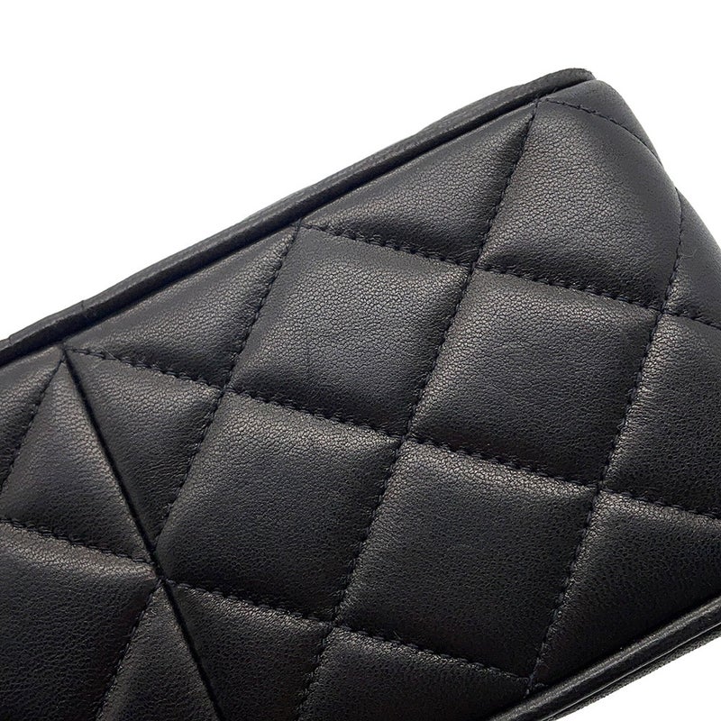 シャネル ショルダーバッグ マトラッセ ココマーク フリンジ タッセル ラムスキン CHANEL バッグ 黒