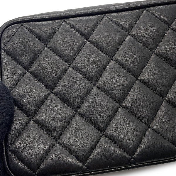 シャネル ショルダーバッグ マトラッセ ココマーク フリンジ タッセル ラムスキン CHANEL バッグ 黒