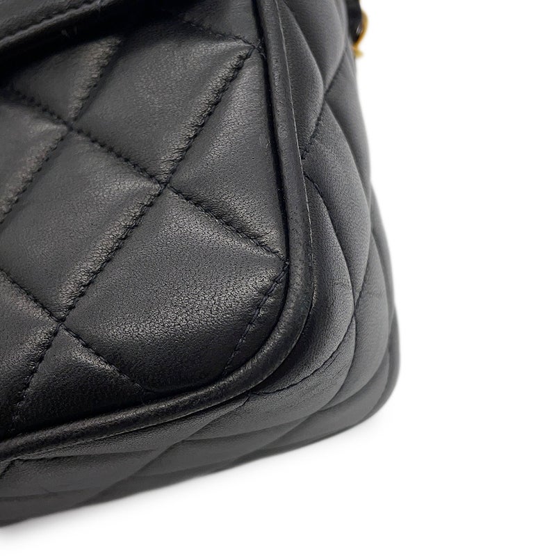 シャネル ショルダーバッグ マトラッセ ココマーク フリンジ タッセル ラムスキン CHANEL バッグ 黒