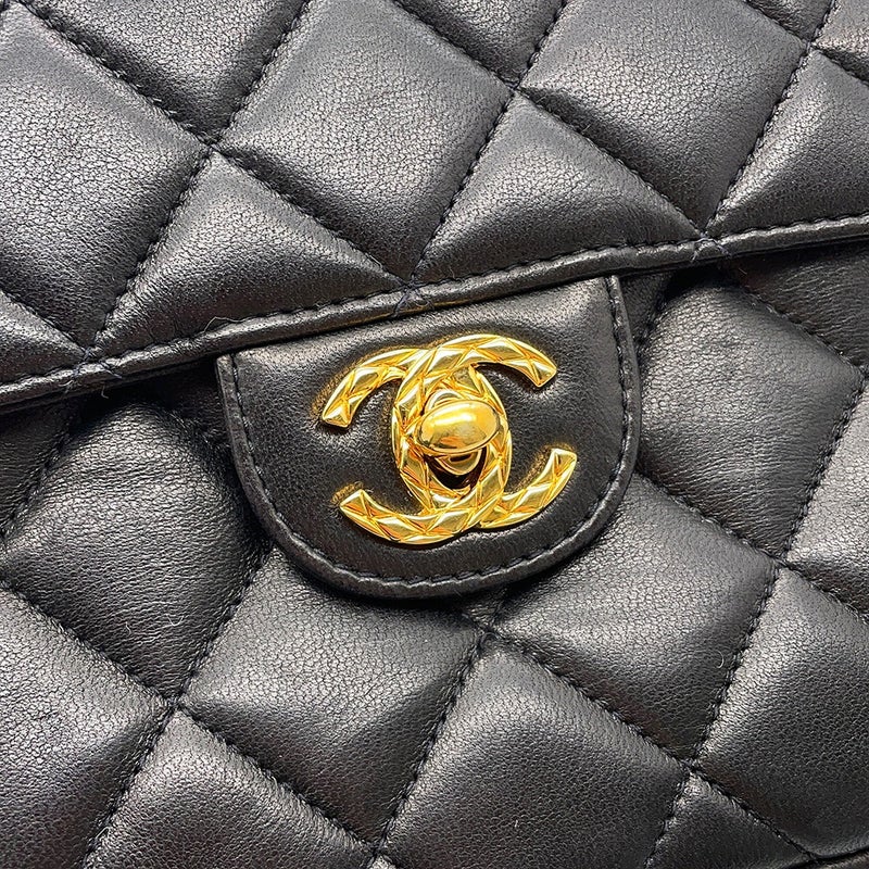 シャネル ショルダーバッグ マトラッセ ココマーク フリンジ タッセル ラムスキン CHANEL バッグ 黒