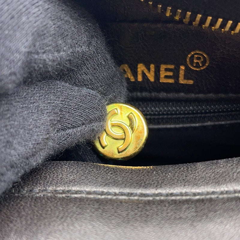 シャネル ショルダーバッグ マトラッセ ココマーク フリンジ タッセル ラムスキン CHANEL バッグ 黒
