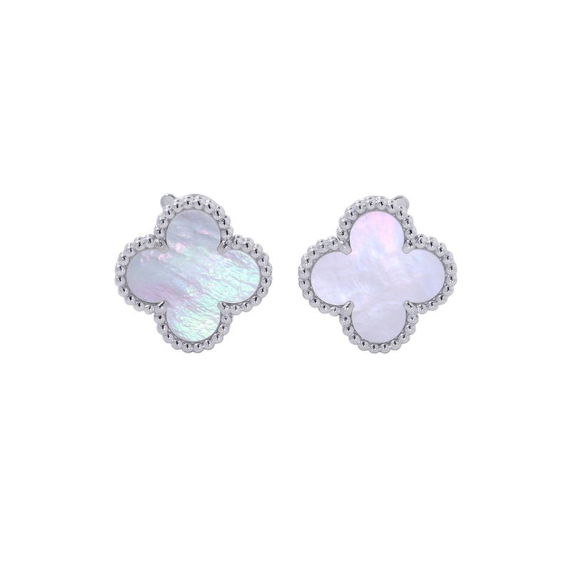ヴァンクリーフ&アーペル ピアス ヴィンテージ アルハンブラ イヤリング マザーオブパール K18WGホワイトゴールド VCARF48600