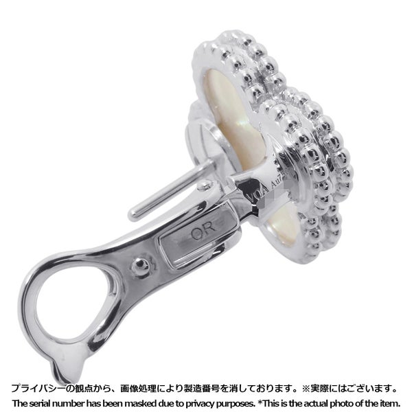ヴァンクリーフ&アーペル ピアス ヴィンテージ アルハンブラ イヤリング マザーオブパール K18WGホワイトゴールド VCARF48600