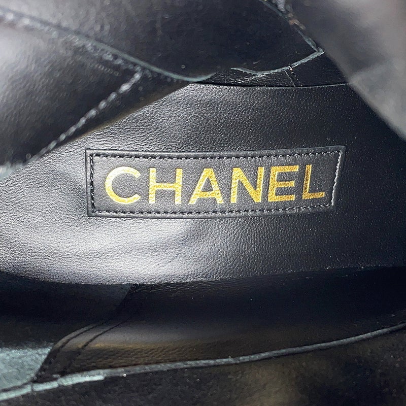 シャネル ロングブーツ ココマーク スエード/カーフスキン レディースサイズ36 1/2 G39171 CHANEL 靴 黒