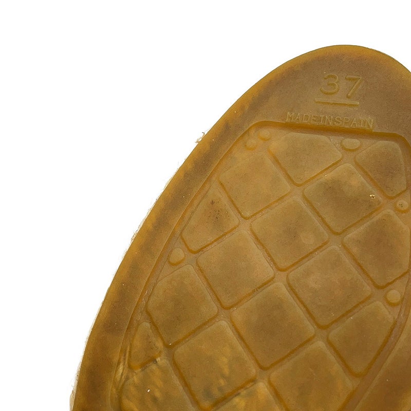 シャネル エスパドリーユ ココマーク フラットシューズ パテントレザー/ラフィア レディースサイズ37 G29762 靴 スリッポン 黒