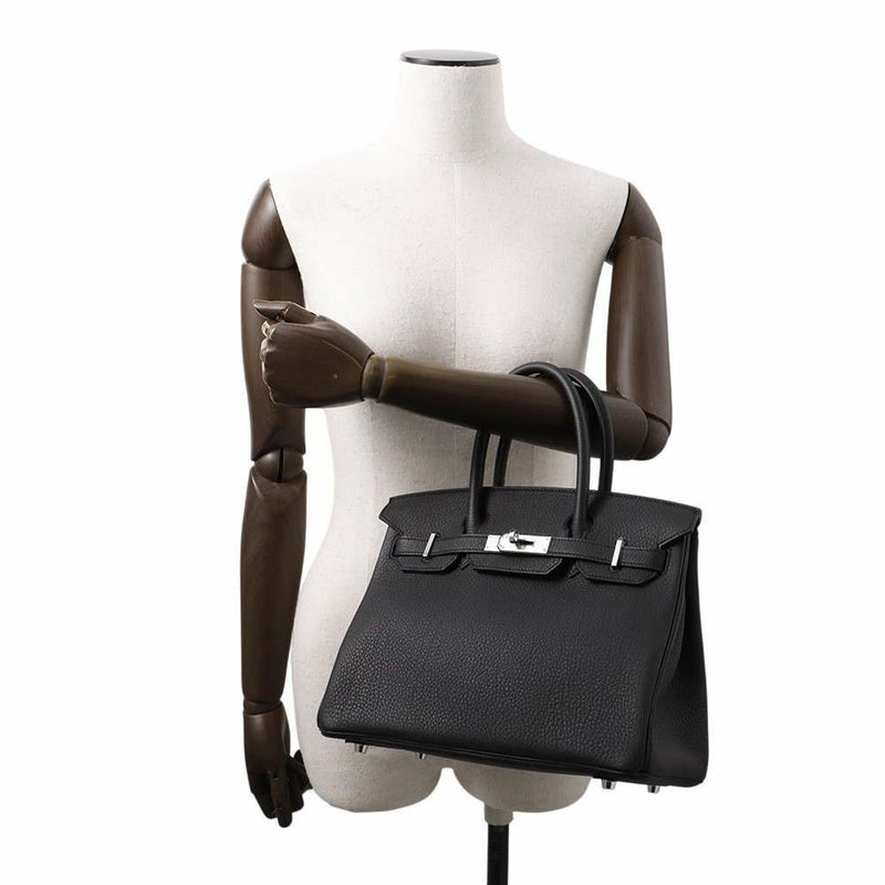 エルメス バーキン30 ブラック/シルバー金具 トゴ K刻印 HERMES Birkin ハンドバッグ