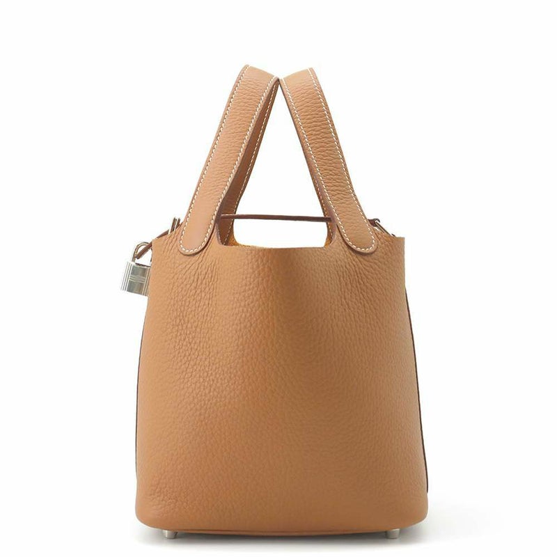エルメス ハンドバッグ ピコタンロックPM ゴールド/シルバー金具 トリヨンクレマンス W刻印