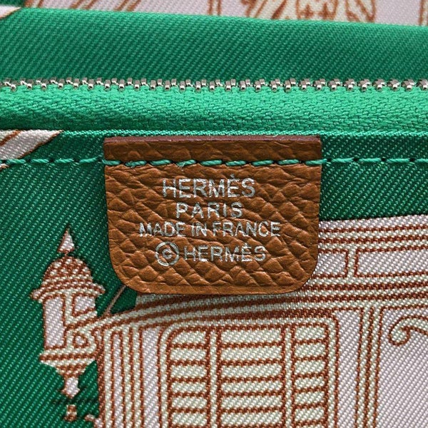 エルメス 長財布 アザップロング シルクイン ゴールド/シルバー金具 エプソン U刻印 HERMES 財布