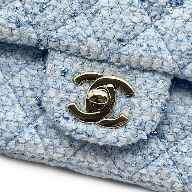 シャネル チェーンショルダーバッグ ココマーク スパンコール ツイード A69900 CHANEL ミニ フラップ