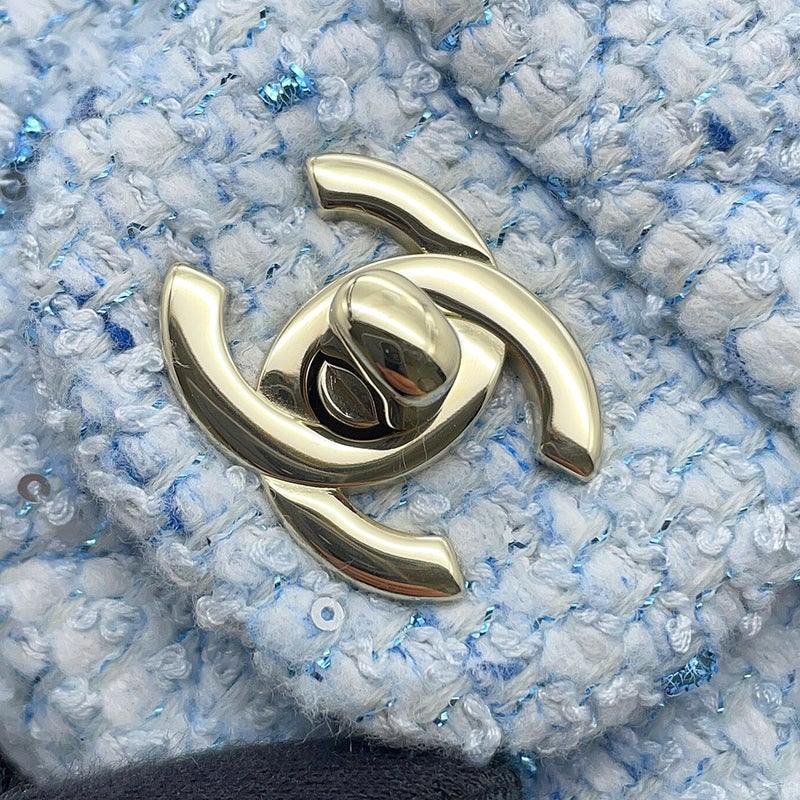 シャネル チェーンショルダーバッグ ココマーク スパンコール ツイード A69900 CHANEL ミニ フラップ