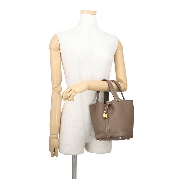 エルメス ハンドバッグ ピコタンロックPM エトゥープ/ゴールド金具 トリヨンクレマンス U刻印