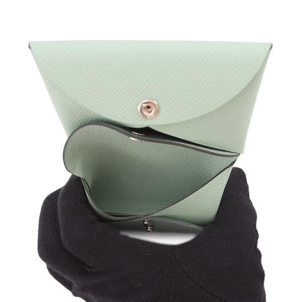 エルメス コインケース カルヴィ デュオ ヴェールドー/シルバー金具 エプソン G刻印 HERMES 財布