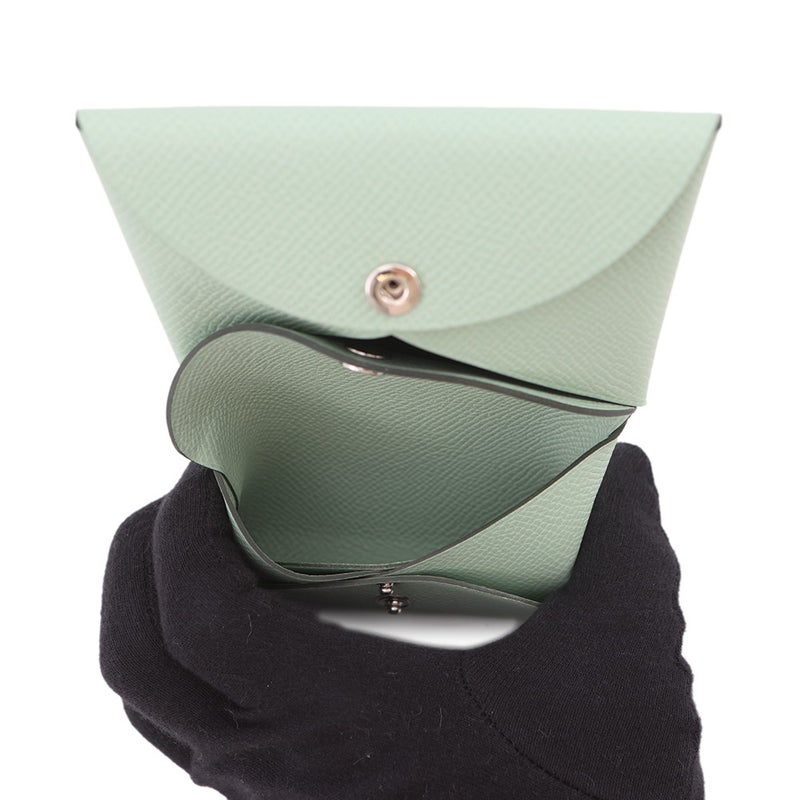 エルメス コインケース カルヴィ デュオ ヴェールドー/シルバー金具 エプソン G刻印 HERMES 財布