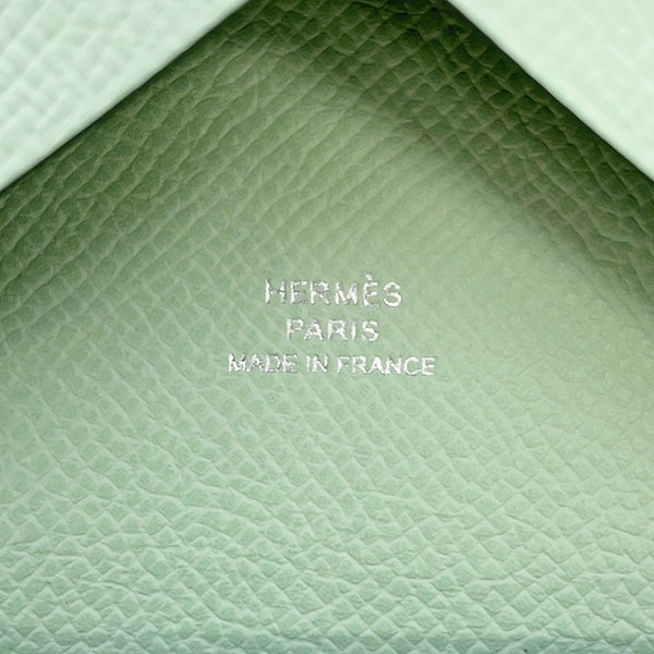 エルメス コインケース カルヴィ デュオ ヴェールドー/シルバー金具 エプソン G刻印 HERMES 財布