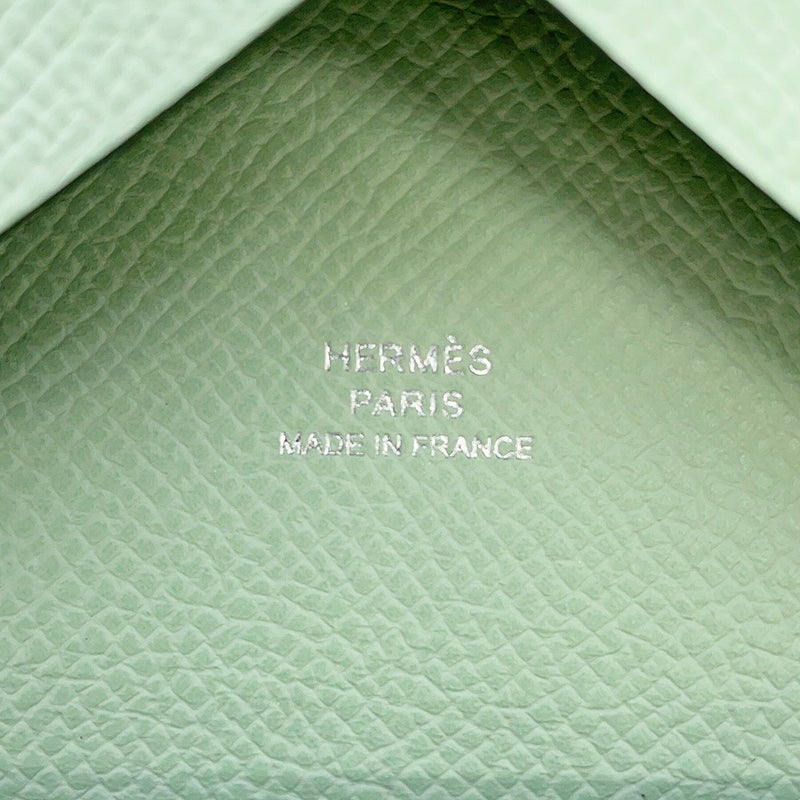 エルメス コインケース カルヴィ デュオ ヴェールドー/シルバー金具 エプソン G刻印 HERMES 財布