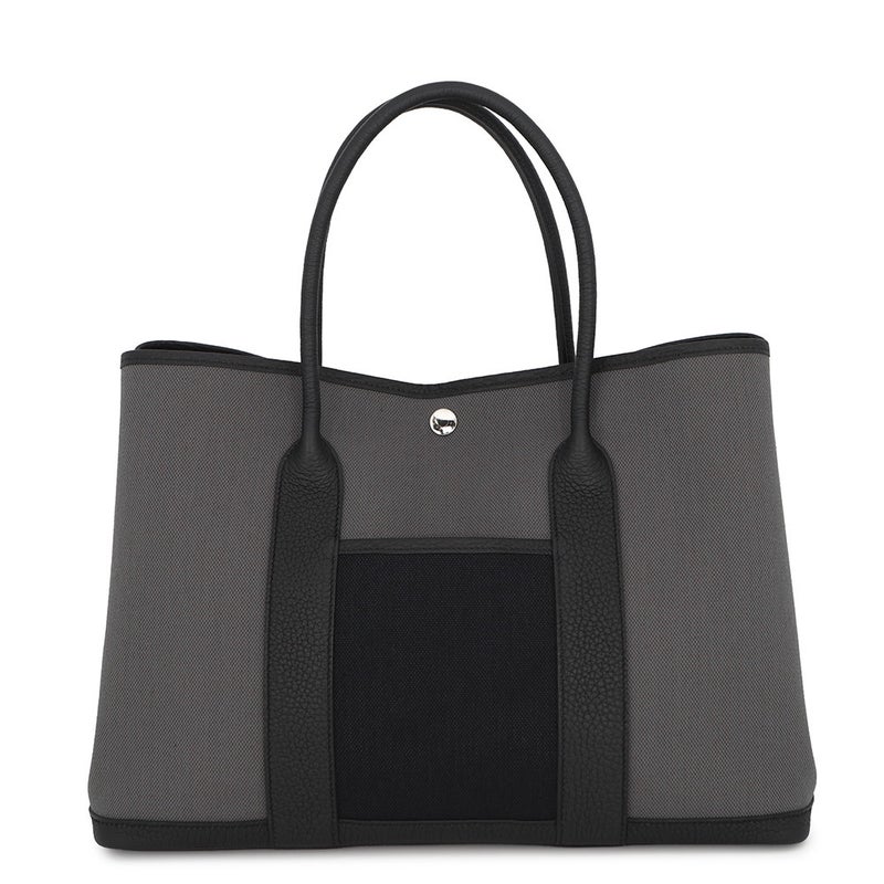 エルメス トートバッグ ガーデンパーティPM アルドワーズ/ブラック/シルバー金具 ネゴンダ/トワルミリタリー K刻印 黒