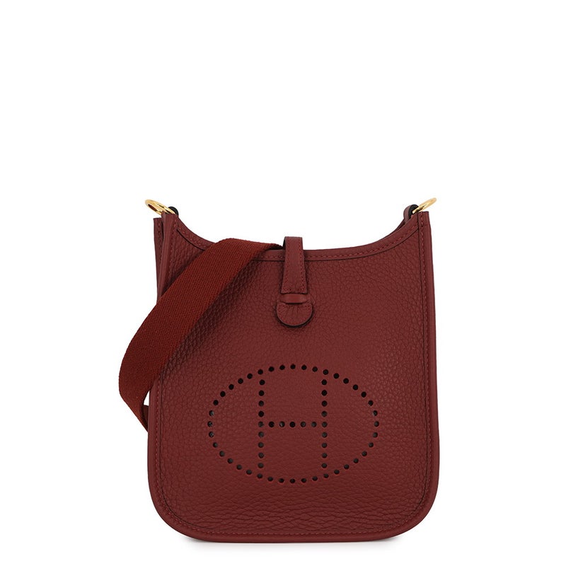 エルメス ショルダーバッグ エブリンTPM 111cm アマゾン ルージュアッシュ/ゴールド金具 トリヨンクレマンス K刻印 HERMES Evelyne