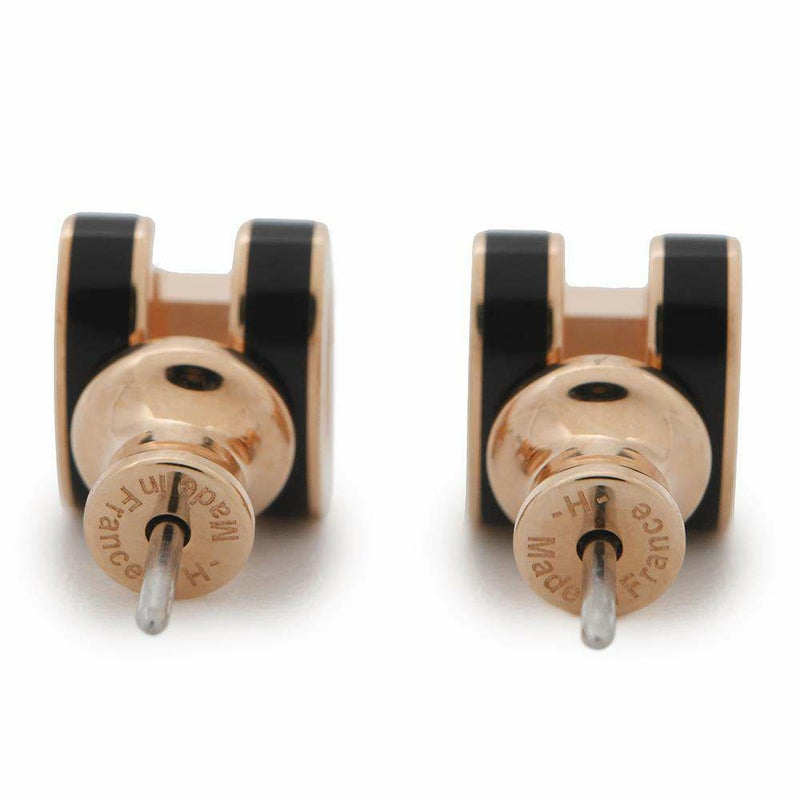 エルメス ピアス ミニ・ポップアッシュ ブラック/ピンクゴールド金具 HERMES アクセサリー