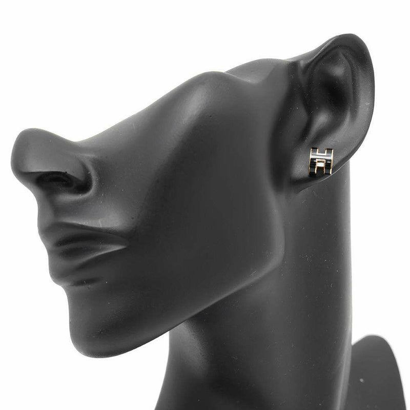 エルメス ピアス ミニ・ポップアッシュ ブラック/ピンクゴールド金具 HERMES アクセサリー