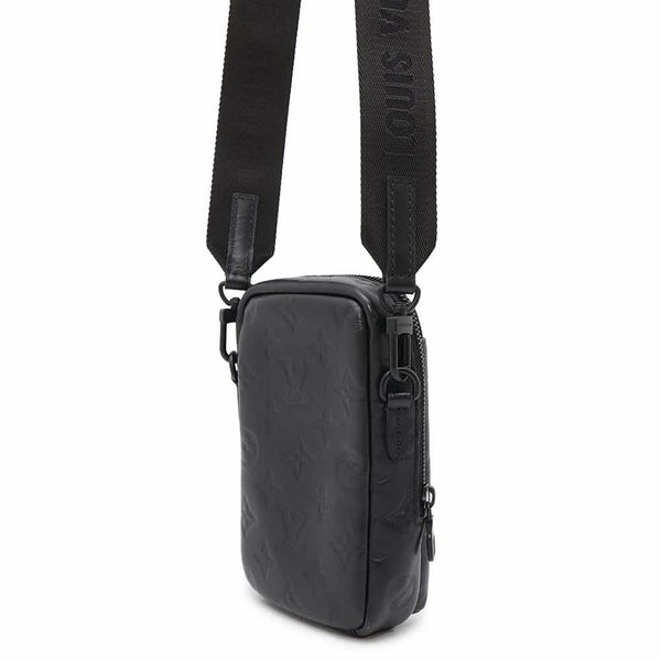 ルイヴィトン ショルダーバッグ モノグラム・シャドウ ダブル・フォンポーチ M81323 LOUIS VUITTON ブラック 黒