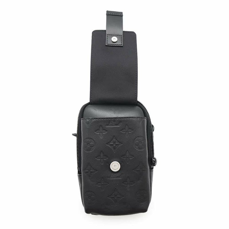 ルイヴィトン ショルダーバッグ モノグラム・シャドウ ダブル・フォンポーチ M81323 LOUIS VUITTON ブラック 黒