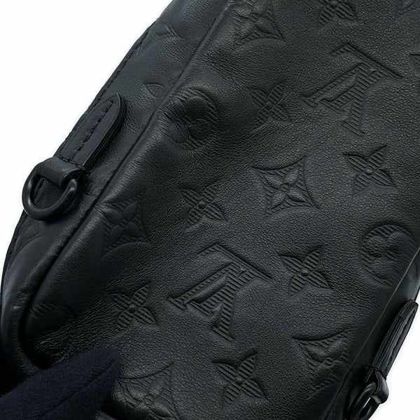 ルイヴィトン ショルダーバッグ モノグラム・シャドウ ダブル・フォンポーチ M81323 LOUIS VUITTON ブラック 黒