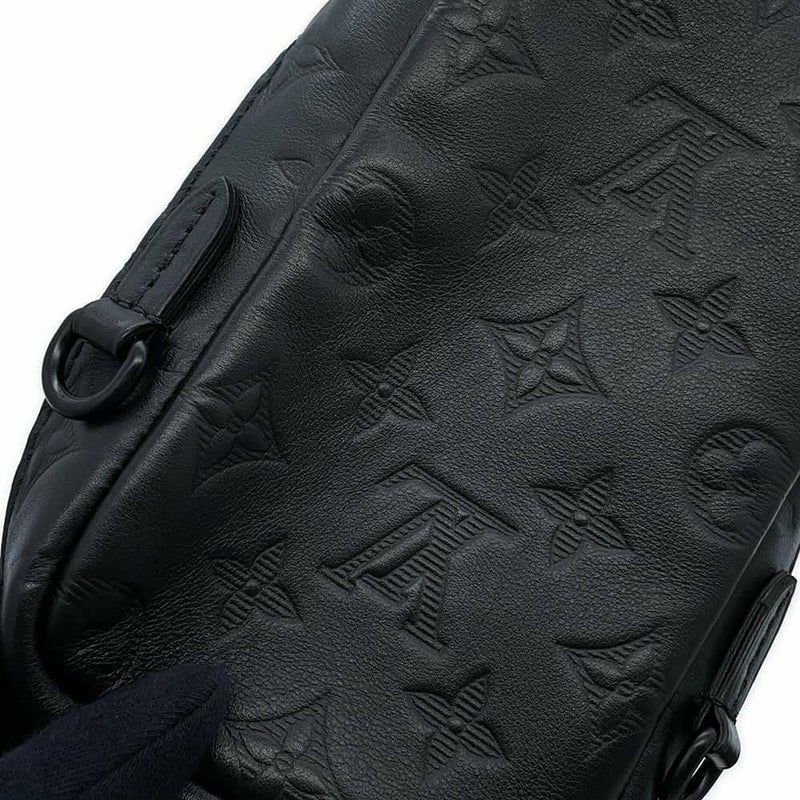 ルイヴィトン ショルダーバッグ モノグラム・シャドウ ダブル・フォンポーチ M81323 LOUIS VUITTON ブラック 黒