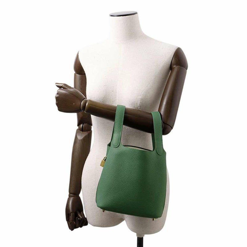 エルメス ハンドバッグ ピコタンロックPM ヴェールモワイヤン/ゴールド金具 トリヨンクレマンス W刻印 HERMES トートバッグ