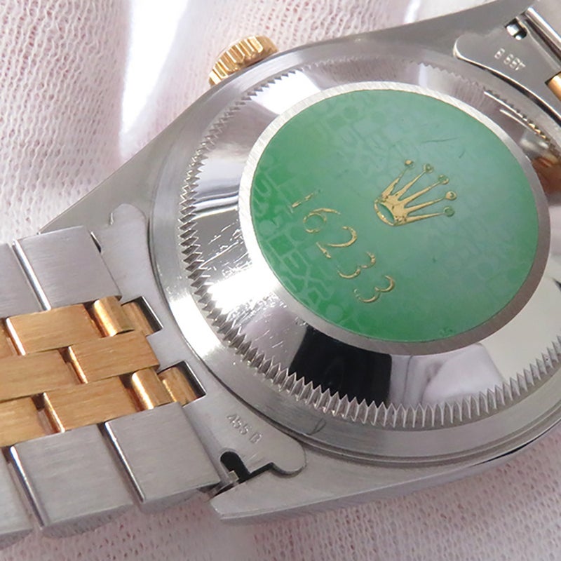 ロレックス デイトジャスト S番 SS/K18YG イエローゴールド 16233 ROLEX 腕時計 アイボリー文字盤 ピラミッド