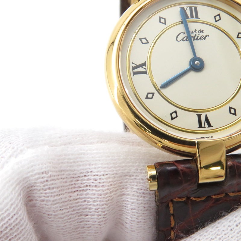 カルティエ マスト ヴァンドーム ヴェルメイユ SM シルバー925 W1002353 Cartier 腕時計 アイボリー文字盤