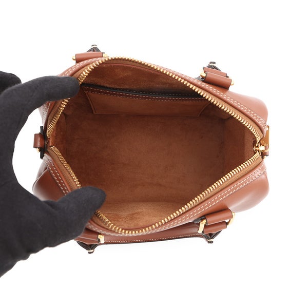 セリーヌ ハンドバッグ キュイルトリオンフ スモール ボストン スムースカーフレザー 113773 CELINE 2way ブラウン