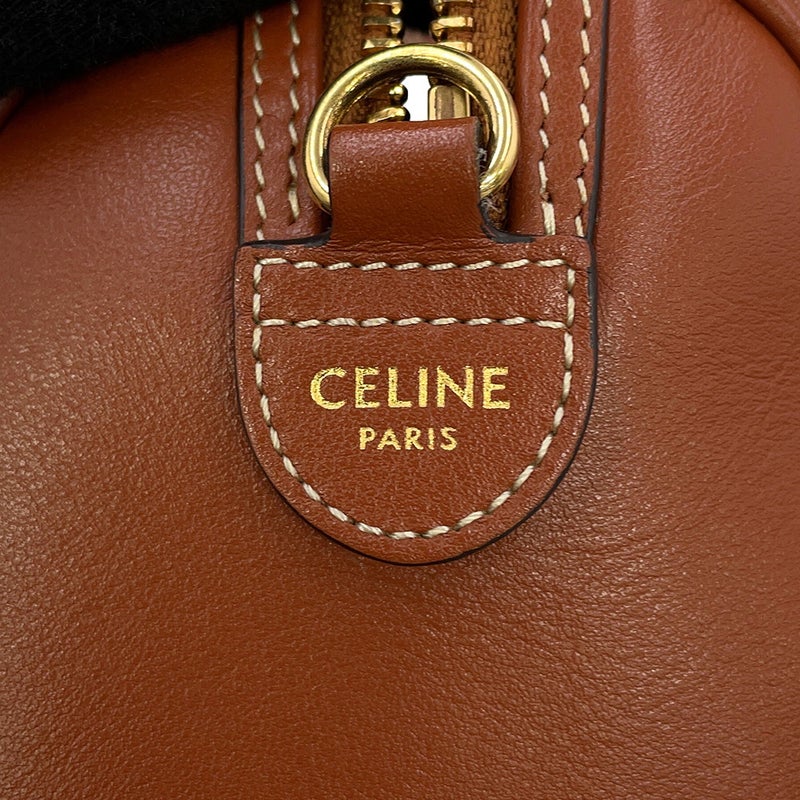 セリーヌ ハンドバッグ キュイルトリオンフ スモール ボストン スムースカーフレザー 113773 CELINE 2way ブラウン