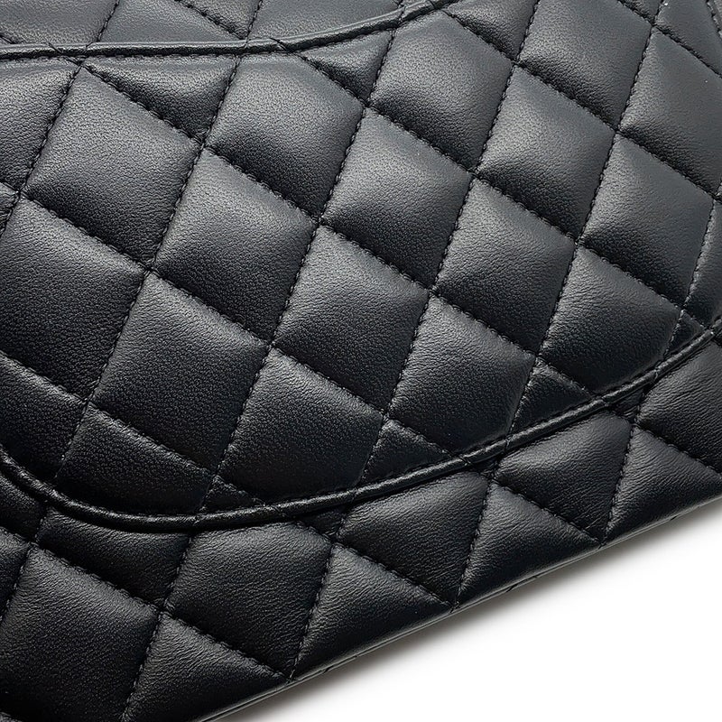 シャネル チェーンショルダーバッグ マトラッセ25 ココマーク アイコンチャーム ラムスキン ダブルチェーン A01112 CHANEL 黒