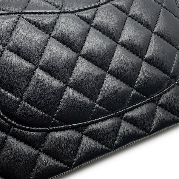 シャネル チェーンショルダーバッグ マトラッセ25 ココマーク アイコンチャーム ラムスキン ダブルチェーン A01112 CHANEL 黒