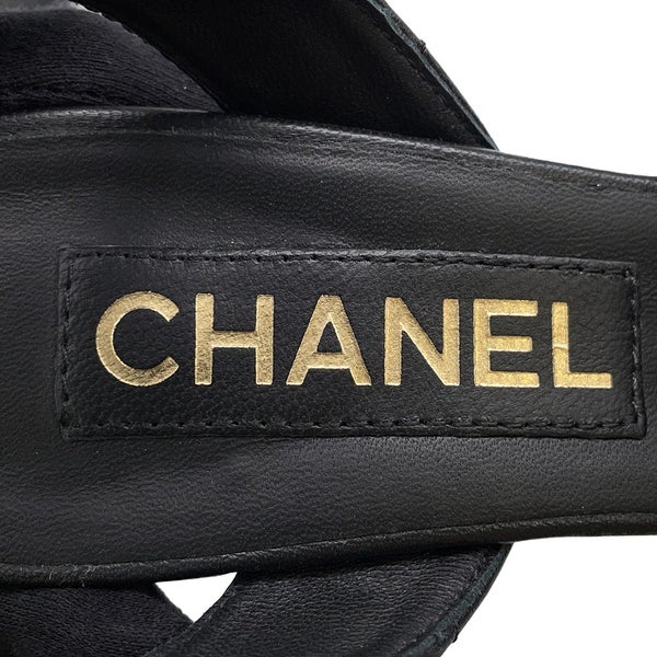 シャネル パンプス カメリア ラムスキン レディースサイズ36C G38365 CHANEL 靴 黒