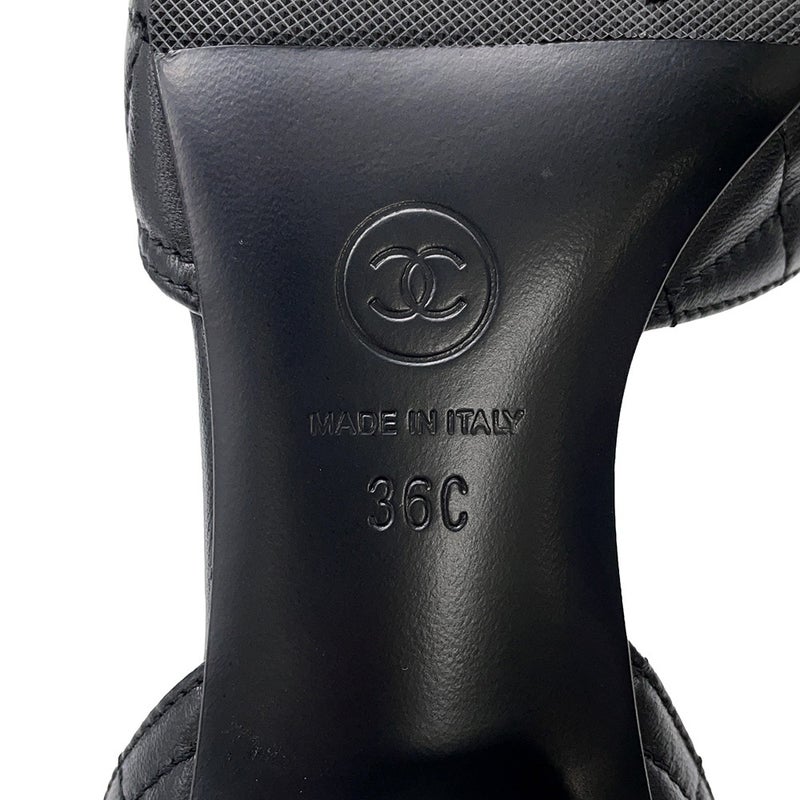 シャネル パンプス カメリア ラムスキン レディースサイズ36C G38365 CHANEL 靴 黒