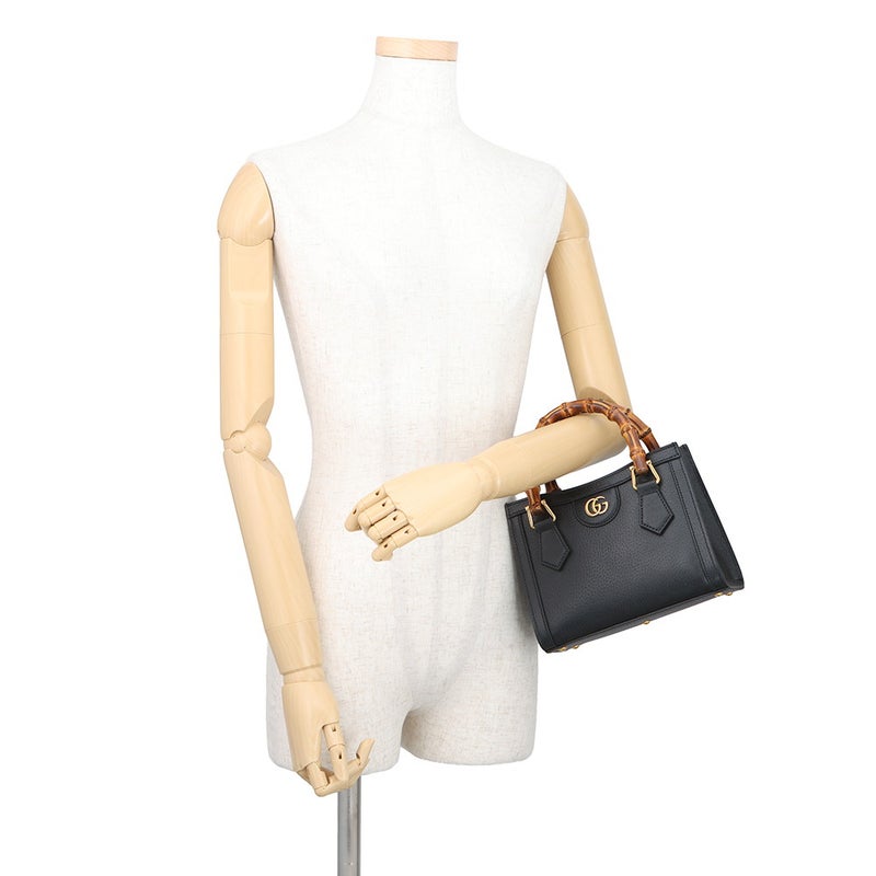 グッチ ハンドバッグ ダイアナ バンブー スモール レザー 702732 GUCCI 2way 黒