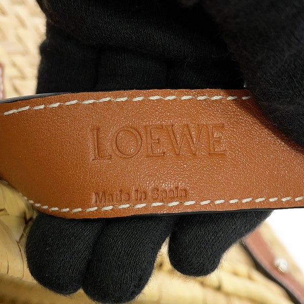 ロエベ トートバッグ アナグラム ミディアム ラフィア レザー A223S92X01 LOEWE バスケットバッグ かごバッグ