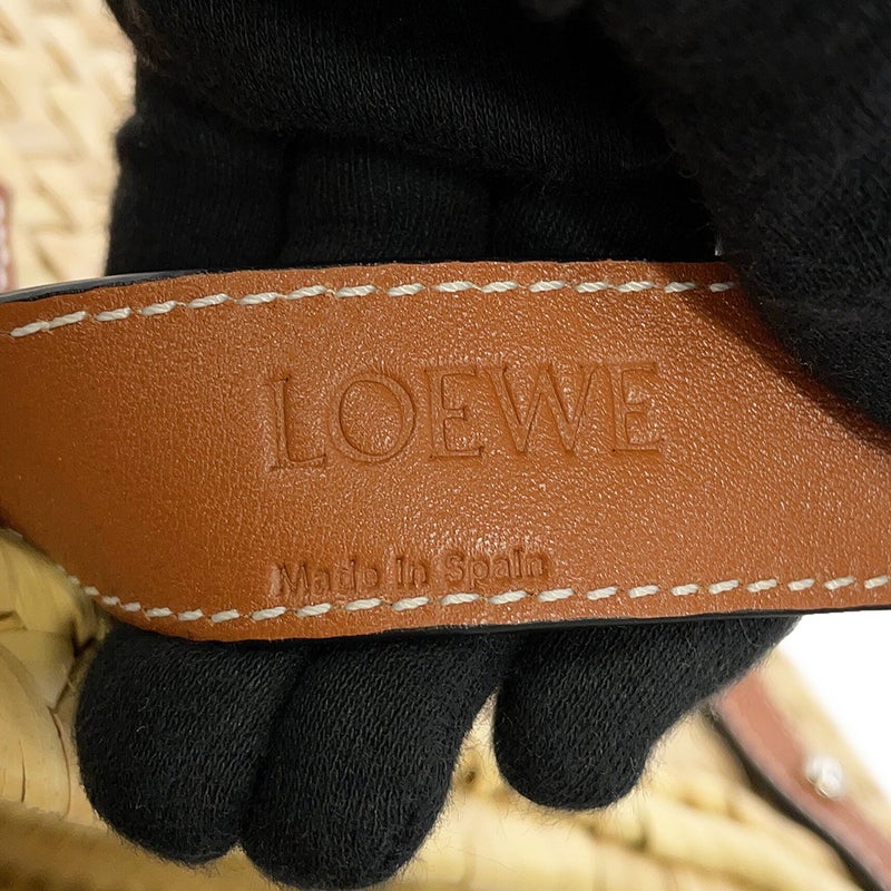 ロエベ トートバッグ アナグラム ミディアム ラフィア レザー A223S92X01 LOEWE バスケットバッグ かごバッグ