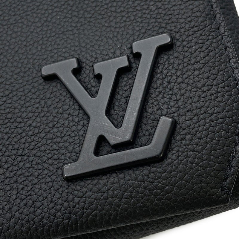ルイヴィトン ショルダーバッグ グレインレザー テイクオフ・メッセンジャー M57080 LOUIS VUITTON ヴィトン 黒 ブラック