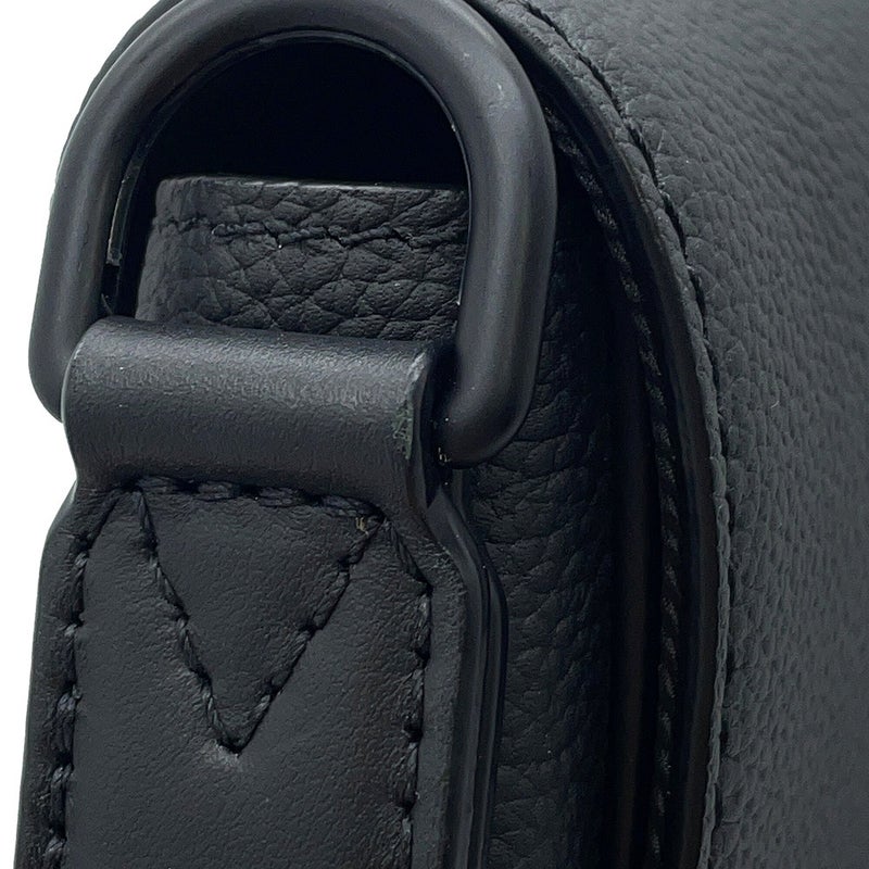 ルイヴィトン ショルダーバッグ グレインレザー テイクオフ・メッセンジャー M57080 LOUIS VUITTON ヴィトン 黒 ブラック