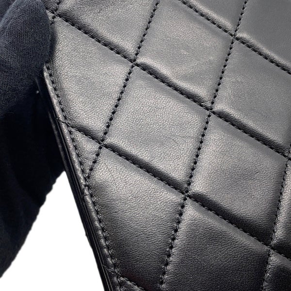 シャネル チェーンショルダーバッグ マトラッセ ココマーク ココロック ダブルチェーン CHANEL 黒