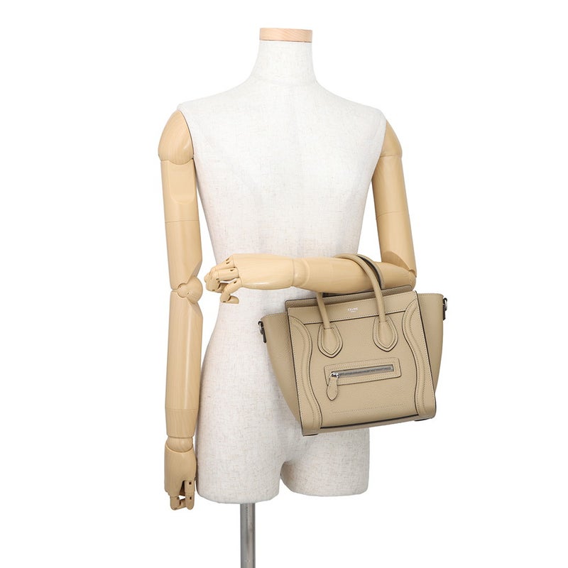 セリーヌ ハンドバッグ ラゲージ ナノショッパー レザー 189243 CELINE 2way ベージュ