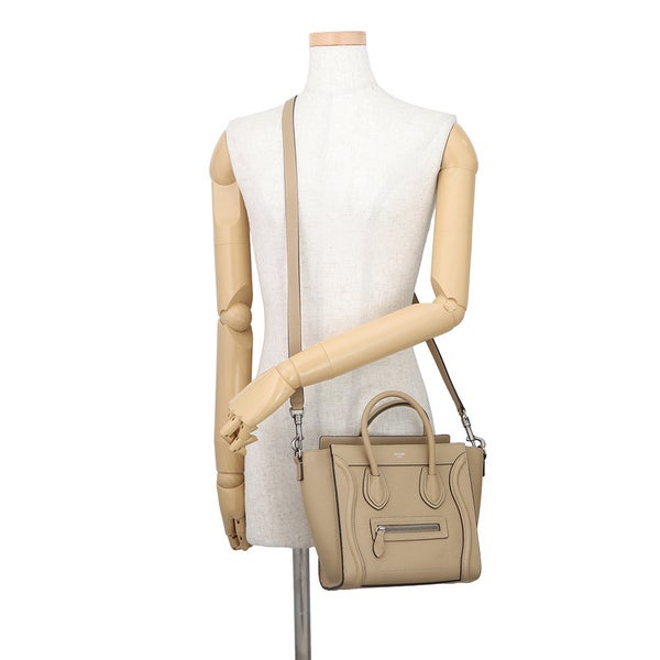 セリーヌ ハンドバッグ ラゲージ ナノショッパー レザー 189243 CELINE 2way ベージュ