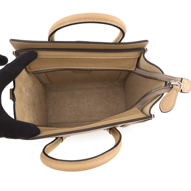 セリーヌ ハンドバッグ ラゲージ ナノショッパー レザー 189243 CELINE 2way ベージュ