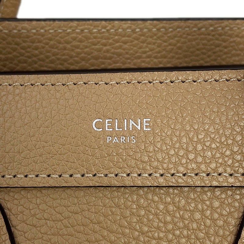 セリーヌ ハンドバッグ ラゲージ ナノショッパー レザー 189243 CELINE 2way ベージュ