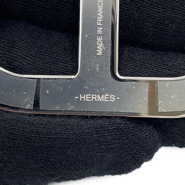エルメス ブローチ シェーヌダンクル オレンジ/シルバー金具 エプソン HERMES アクセサリー