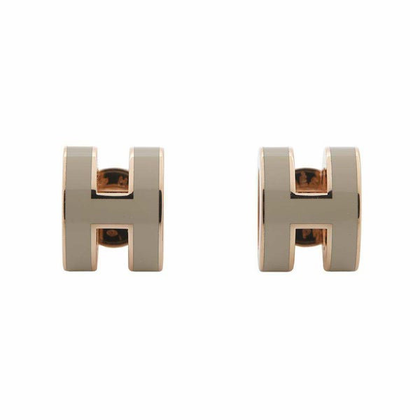 エルメス ピアス ミニ・ポップアッシュ マロングラッセ/ピンクゴールド金具 Hモチーフ HERMES Pop H ポップH