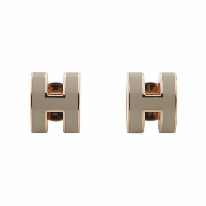 エルメス ピアス ミニ・ポップアッシュ マロングラッセ/ピンクゴールド金具 Hモチーフ HERMES Pop H ポップH